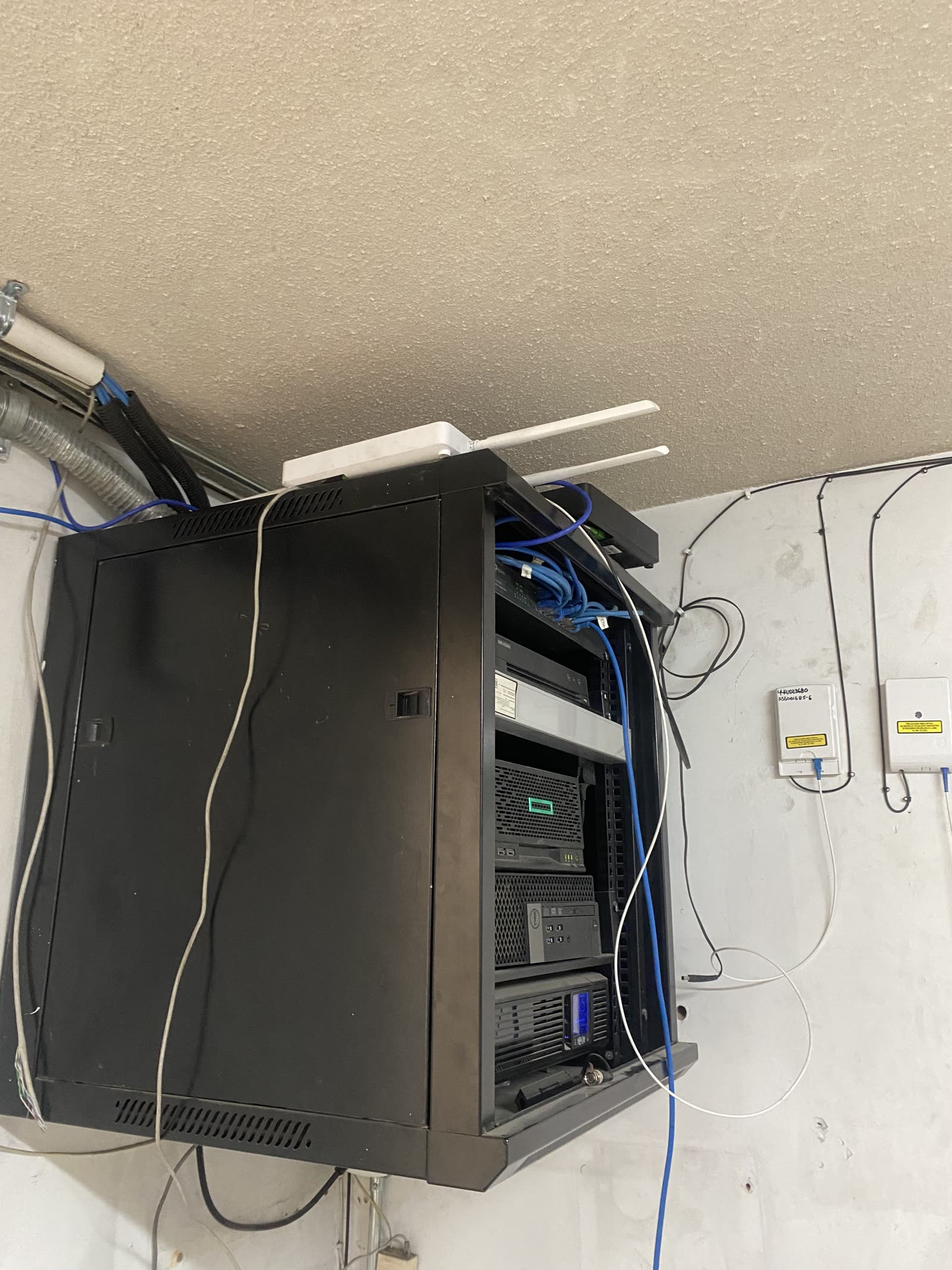 Rack de comunicaciones montado en pared